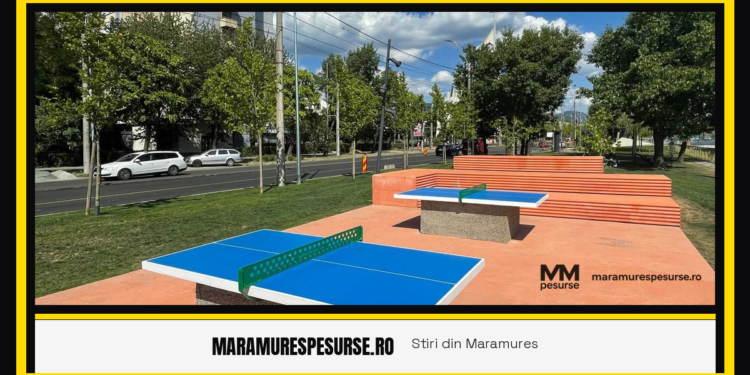 Două mese de tenis de masă pe malul Săsarului, la Baia Mare. Viceprimarul Pap Zsolt îi invită pe băimăreni să le folosească