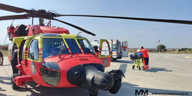Elicopter Black Hawk evacuare medicală Marea Neagră Neptun Deep