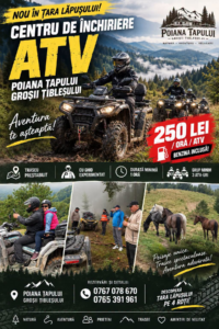 Afiș complet ATV Poiana Țapului - tarife și contact