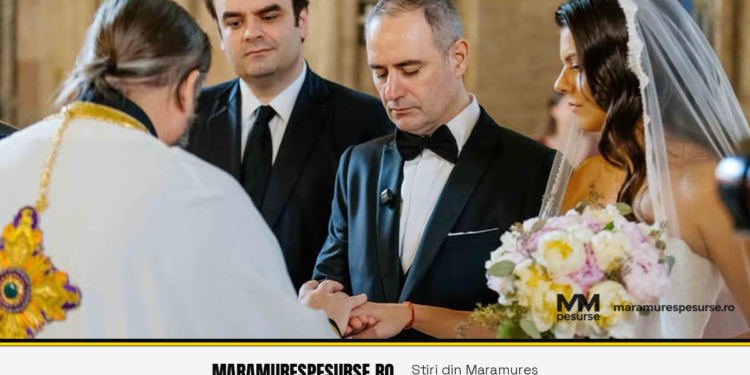 Nuntă de poveste: ministrul Alexandru Nazare s-a căsătorit cu maramureșeanca Maria Mihali. Nașul, un oficial european de rang înalt