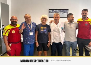 Marie Nordgren, vicepreședinta ICAR, la Spitalul Județean Baia Mare împreună cu reprezentanți Salvamont Maramureș
