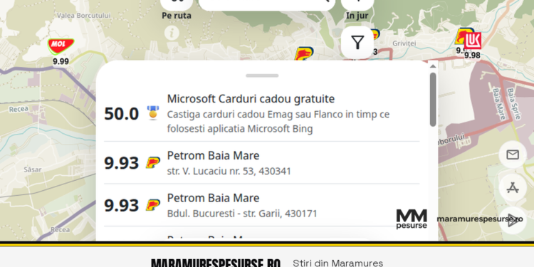 Cel mai mic preț la benzină în Maramureș: 9,93 lei/litru la Baia Mare și Sighetu Marmației. Unde alimentezi cel mai ieftin