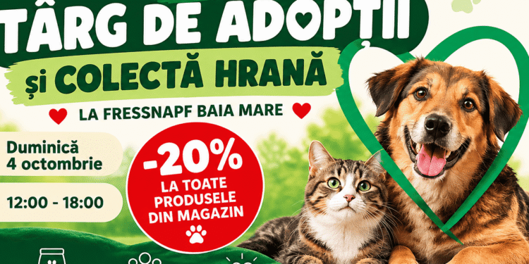 Târg de adopții în Baia Mare, de Ziua Animalelor. Cățeluși își caută o familie